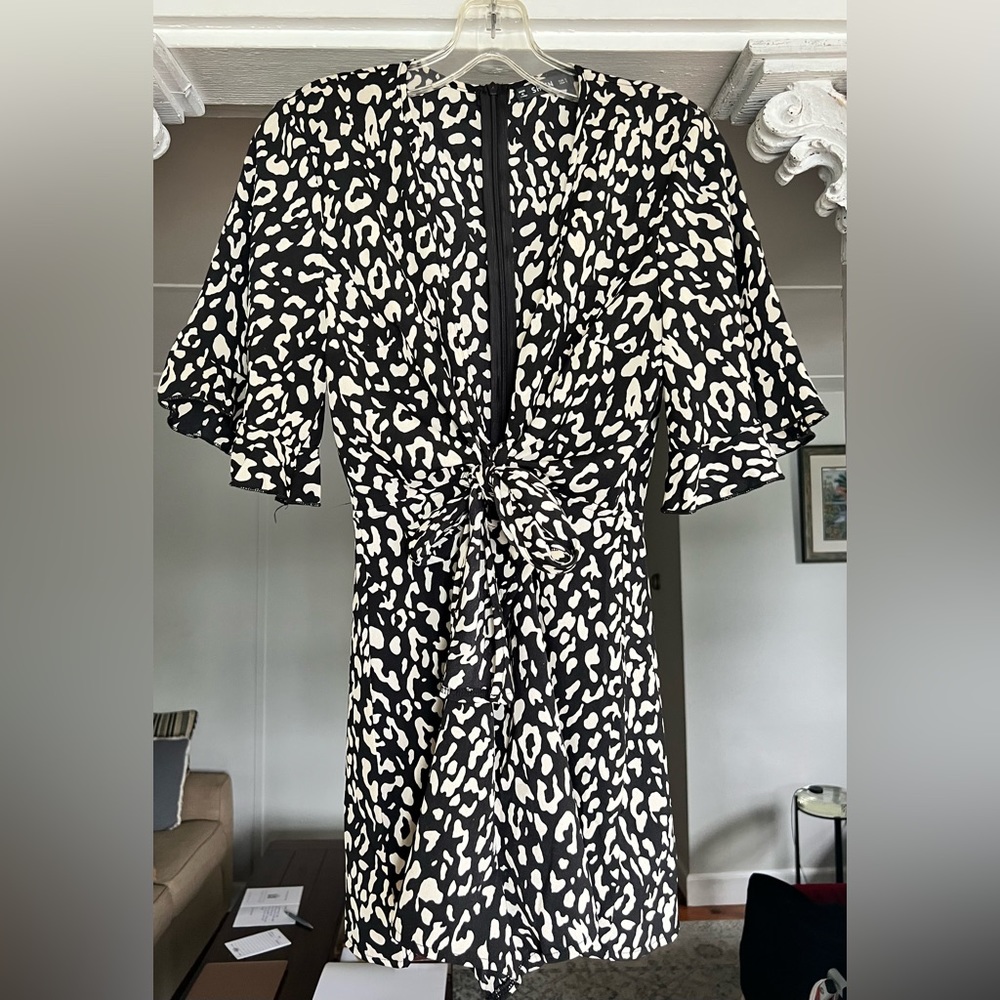 Black & white leopard printed romper